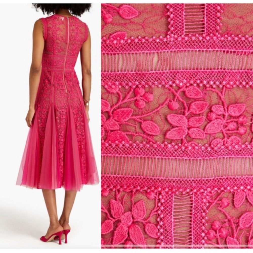 Bronx and Blanco embroidered mesh midi dress - Picture 4 of 11